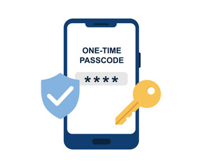 One-Time Passcode Authentication, Mobile Security Vector Illustration