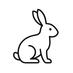 Naklejka premium Minimalist Rabbit Line Icon – Cute Bunny Outline Symbol