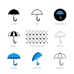 Each umbrella icon has its own creative design, and each design can meet the needs of different jobs.