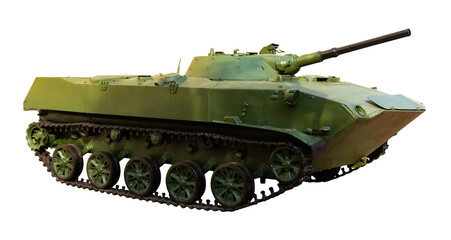 BMD-1 soviet airborne combat tracked infantry vehicle isolated on white background