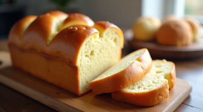 Loaf of bread on a cutting board