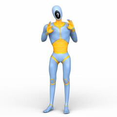 男性サイボーグ　3DCGレンダリング