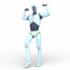 男性サイボーグ　3DCGレンダリング