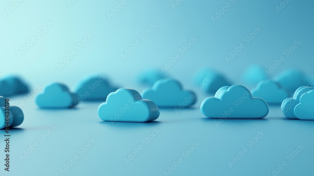 Poster abstract cloud-like shapes on a gradient background