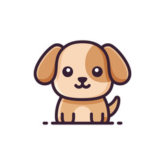 Fototapeta premium Adorable Cartoon Puppy Illustration Cute Dog Vector Graphic for Design Projects