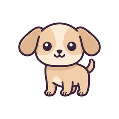 Adorable Puppy Illustration Cute Cartoon Dog Vector Graphic for Designs