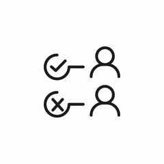 assign users rejected icon sign vector