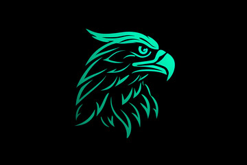 Eagle vector logo design with sharp lines