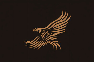 Obraz premium Eagle vector logo design with sharp lines