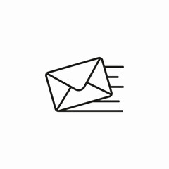flying paper envelope icon sign vector