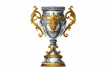 Fototapeta premium Excellence trophy vector logo design with gold and silver