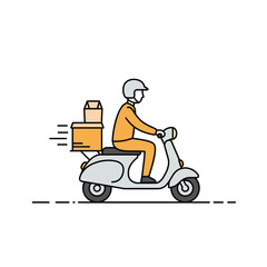 Food Delivery&emsp;NeoMinimal SmartLife &ndash; Food Courier Line Icon