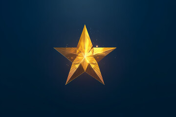 Fototapeta premium Golden Star Vector Logo with Halo Effect