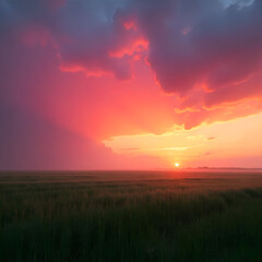 Fototapeta premium Sunset Sky Gradient with Warm Tones – Romantic and Inspirational Nature Backdrop