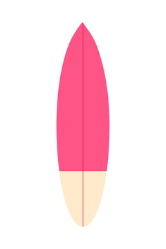 Vector illustration of a pink surfboard with pastel detailing. Perfect for summer, beach, surfing, travel, sport, and vacation-themed projects. High-res PNG on transparent background