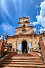 Ebejico, Antioquia, Colombia. May 25, 2025. Catholic parish located in the town's main park