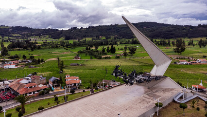 Paipa, Boyaca - Colombia. May 9, 2025. Vargas Swamp, Monument to the Lancers, is the largest...