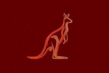 Kangaroo vector logo design emphasizing energy and uniqueness with pouch details