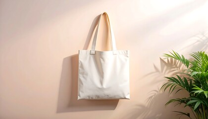 Mockup, trending lifestyle objects: eco-friendly canvas tote, clean products in 4K resolution