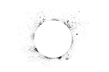 Black Grunge Splash Frame, Vector Ink Box and Brush Stroke Element for Text on White Background
