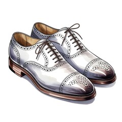 Elegant Footwear: Stylish leather dress shoes in a detailed studio shot