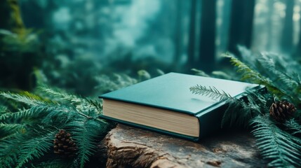 A simple scene of a book resting amidst lush ferns brings forth a sense of tranquility and harmony with nature, inviting readers to delve into stories inspired by the wilderness.