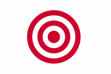 Target bullseye vector logo design with red and white concentric circles
