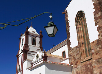 Portugal, Algarve. Historic town of Silves. The mostly Gothic style cathedral with some baroque...