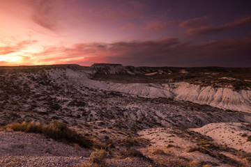 Coastal landscape in Peninsula Valdes at dusk, World Heritage Site, Patagonia Argentina