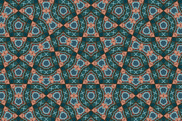 Seamless Perspective Design Interior Geometric Fabric Graphic Tile Textile Symmetric Digital Cloth Art Background Luxury Texture Decoration Shape Wallpaper Fashion Endless Template Visual Pattern.