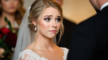 Bride's emotional moment at wedding