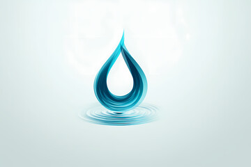 Single-line water droplet vector logo design with ripple effects