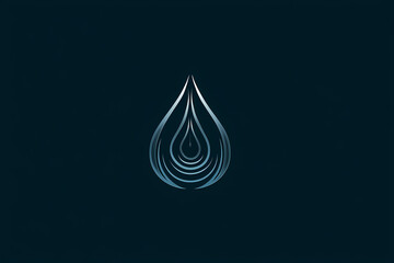 Single-line water droplet vector logo design with ripple effects
