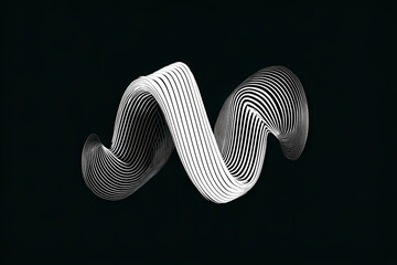 Continuous single line wave vector logo design