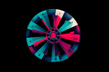 Obraz premium Wheel with arrows in a cyclical design, vector logo with process and continuity using green and gray, incorporating motion lines