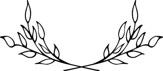 Floral hand drawing divider element