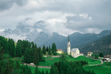 Serene Church in a Mountain Village © Ran
