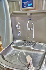 Water fountain with bottle filling station, showcasing modern design and eco-friendly features for hydration