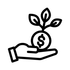 ROI Finance and Business Growth Icon from Financial Services Collection (Outline style)