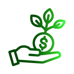 ROI Finance and Business Growth Icon from Financial Services Collection (Outline Gradient style)