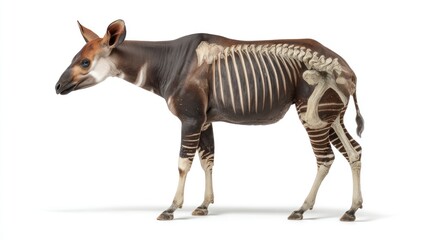 A okapi with visible skeleton