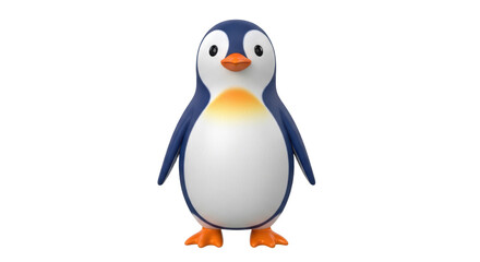 Fototapeta premium Cute Cartoon Penguin Standing on White Background