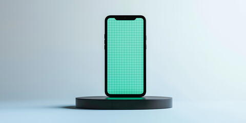 ミニマル空間に立つスマートフォン