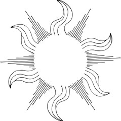 Sun creative modern hand drawing illustration