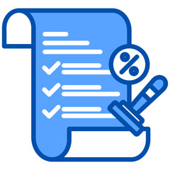 Taxes blue color icon. Simple vector icon design in blue color style. Editable vector format