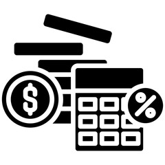 Money gylph icon. Simple vector icon design in gylph style. Editable vector format