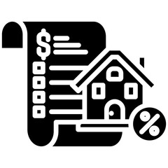 Loan processing gylph icon. Simple vector icon design in gylph style. Editable vector format