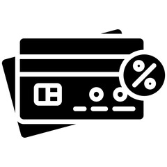 Credit card gylph icon. Simple vector icon design in gylph style. Editable vector format