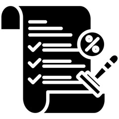 Taxes gylph icon. Simple vector icon design in gylph style. Editable vector format