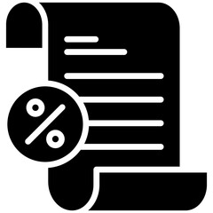 Tax gylph icon. Simple vector icon design in gylph style. Editable vector format